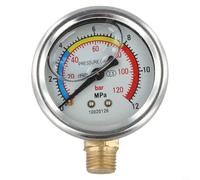 ZWEquipint Medidor de presión de metal para bomba de émbolo agrícola de tres cilindros, 47 mm para accesorio de bomba de llenado de alta presión DIAL 10MPA, rosca de 13 mm para modelo 22/26 30/60 (30