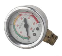 ZWEquipint Medidor de presión de metal para bomba de émbolo agrícola de tres cilindros, 47 mm para accesorio de bomba de llenado de alta presión DIAL 10MPA, rosca de 13 mm para modelo 22/26 30/60 (22