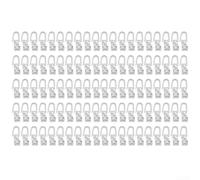 ZWEquipint Paquete de 100 ganchos de cortina silenciosos de plástico de larga duración para la oficina y el hogar, pistas deslizantes, color blanco, 31 x 10 mm