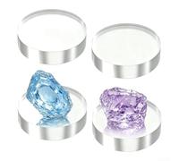 ZWEquipint Paquete de 4 bloques de exhibición de acrílico transparente de 3 x 3 x 1 pulgadas para exhibición de colección de anillos de joyería (redondos)