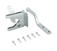 ZWEquipint Pestillo galvanizado de la bisagra de la cerca del acero de carbono, cerradura de puerta resistente para madera para la puerta y los recintos, plata, 43X116m m con los tornillos