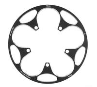 ZWEquipint Protector de cadena de bicicleta de aleación de aluminio 130BCD para bicicleta de carretera piñón de manivela 50T-60T cubierta de protección negro (56T-60T negro)