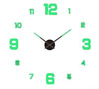 ZWEquipint Reloj de pared grande 3D DIY moderno espejo acrílico diseño arte movimiento silencioso barrido para el hogar oficina sala de estar dormitorio decoración negro 40 cm (luminoso)