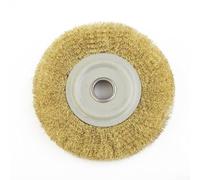 ZWEquipint Rueda abrasiva de copa de 5 pulgadas para amoladora de banco, cepillo de alambre de cobre puro, diámetro exterior de 125 mm, diámetro interior de 16 mm, rueda abrasiva de latón amarillo