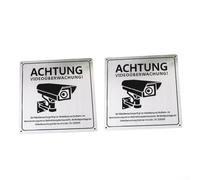 ZWEquipint Señal de videovigilancia de precaución, placa de metal de aluminio de 15 x 15 cm con símbolo de cámara, cartel de seguridad resistente a la intemperie para uso en interiores y exteriores