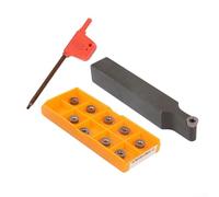 ZWEquipint SRDPN1616H08 Soporte de herramientas de torneado externo 16x100mm con 10pcs RPMT08T2M0E-JS Insertos de carburo para -Acabado y Acabado
