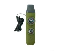 ZWEquipint Supervivencia multifuncional para brújula con silbato, luz LED y termómetro, equipo de senderismo acrílico impermeable para camping, negro (verde)