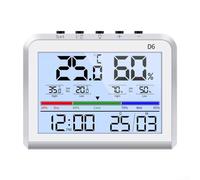 ZWEquipint Termómetro digital e higrómetro para uso en interiores, monitor de humedad de temperatura de alta precisión con pantalla HD, registra valores mín./máximos, luz nocturna suave, material ABS