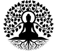 ZWESKUX Árbol de la Vida Decoración de Pared de Buda de Metal - Decoración de Pared de Metal - Buda Negro, Meditación, Decoración de Interiores Zen, Árbol de la Vida, Exterior, Jardín, Terraza