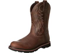 ZWESKUX Botas de vaquero para hombre con punta redonda bordada, botas occidentales tradicionales, botas de trabajo,45,Brown