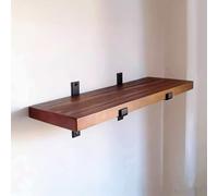 Zwevende Plank Van Massief Natuurhout Met Verborgen Zwarte Metalen Steunen, Rustieke Wandplank, Decoratieve Wandplank Voor Woonkamer, Keukenopslag(40cm)