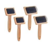 Zwfjcmsa 4 cepillos de lana para cardar, cepillo de fieltro con de madera maciza, color trigo para perros