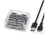 Zwfjcmsa 4 puertos USB 3.0 2.0 Hub Splitter 5Gbps USB A Slot Docking Station Multiple USB3.0 USB2.0 Adaptador extensor para portátil PC