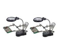 Zwfjcmsa Abrazadera auxiliar de reparación con luz LED, lupa, placa de circuito, reparación de soldadura, soporte de soldador