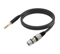 Zwfjcmsa Cable de micrófono de 3 pines, cable de audio Xlr de 6,35 mm, conector de cobre, micrófono XLR hembra de 1/4 pulgadas, cable de audio con chapado en para estabilidad para profesionales