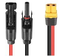 Zwfjcmsa Cable solar solar a 12 AWG, cable de extensión de carga, conector de panel solar a conector para generador solar F