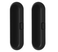 Zwfjcmsa Caja de almacenamiento para cepillo de dientes eléctrico portátil, 2 unidades, estuche de almacenamiento universal para cabezales de cepillo de dientes, color negro, fácil de usar