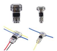 Zwfjcmsa Conectores de cable T para cables de 14-18 AWG, sin pelar cables, conectores de cable de 3 vías, conectores de empalme de alambre, paquete de 12