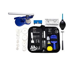 Zwfjcmsa Juego de 40 herramientas profesionales de reparación de relojes, herramientas de desmontaje de batería, barra de resorte de prensa de reloj, Como se muestra en la imagen.