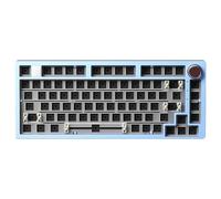 Zwfjcmsa Kit de teclado mecánico con cable, 81 teclas, kit de teclado mecánico intercambiable en caliente con perilla y junta de luz RGB, aluminio personalizado, intercambio en caliente, portátil,
