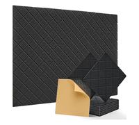 Zwfjcmsa Paquete de 12 paneles acústicos autoadhesivos, paneles de espuma a prueba de sonido, 30.5 x 30.4 cm, azulejos absorbentes de sonido para , color negro