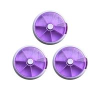 Zwfjcmsa Pastillero, dispensador de píldoras de 7 días, pastillero redondo, mini forma circular de 7 días, estilo giratorio, color