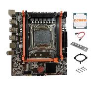 Zwfjcmsa Placa base X99E + CPU E5 2666 V3 de doble canal, soporta 4XDDR4 RECC RAM PCIE X16 NVMe Gigabit LAN Card Computer Motherboard
