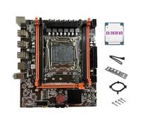 Zwfjcmsa Placa base X99E + CPU E5 2678 V3 de doble canal, soporta 4XDDR4 RECC RAM PCIE X16 NVMe Gigabit LAN Card Computer Motherboard
