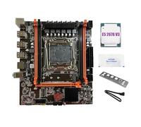 Zwfjcmsa Placa base X99E + CPU E5 2678 V3 + grasa térmica compatible con 4 DDR4 RECC RAM Gigabit LAN Card PCIEX16 NVMe Desktop Motherboard