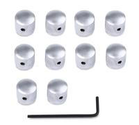 Zwfjcmsa Pomo de volumen de metal plateado para guitarra eléctrica, perilla de volumen de bajo, perilla de hierro con tapa de interruptor de volumen