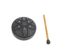 Zwfjcmsa Tambor de lengua de acero de 6 tonos de 7,6 cm, mini tambor de mano con , percusión, instrumentos musicales, tambor negro