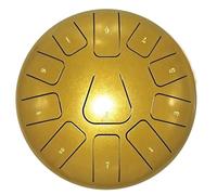Zwfjcmsa Tambor de lengua de acero de 8 pulgadas, pandereta de 11 notas con y púas de dedo para meditaciones, instrumento J
