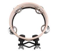 Zwfjcmsa Tamborine - Tamborine de doble para tamborina, instrumentos musicales de percusión, color madera