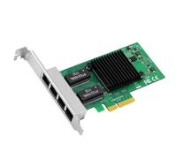 Zwfjcmsa Tarjeta de red LAN PCIE X4 RJ45 de 4 puertos, adaptador Ethernet de alta velocidad, tarjeta LAN Gigabit Ethernet de 10/100/1000 Mbps para PC de escritorio