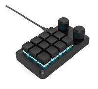 Zwfjcmsa Teclado de programación macro personalizado con cable RGB de 12 teclas para copiar y pegar, mini teclado para juegos Hotswap Macropad negro