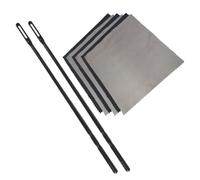 Zwfjcmsa Varilla de limpieza de flauta + 6 paños de limpieza, suministros de limpieza para flauta, polvo, madera, viento, flauta, kit de limpieza negro y gris