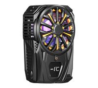 Zwfjcmsa Ventilador de refrigeración para teléfono, semiconductor recargable, radiador para teléfono móvil con pantalla digital, color negro