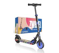 ZWHEEL ZTOY SUPERKID | Patinete Eléctrico para Niños & Niñas - Altura Ajustable - hasta 70kg - 150W, 10km Autonomía, 19km/h, Luces RGB, Doble Freno - Ruedas Antipinchazo (Azul)