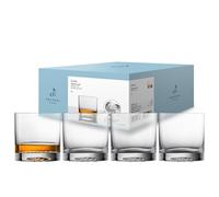 Zwiesel Glas Vasos de whisky grandes Echo (juego de 4), vasos de whisky modernos, aptos para lavavajillas, fabricados en Alemania (número de referencia 123377)