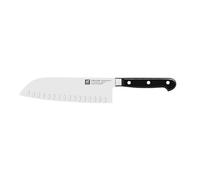 ZWILLING Cuchillo Santoku, Longitud de la hoja: 18 cm, Hoja grande, Mango especial de acero inoxidable/plástico, Profesional S