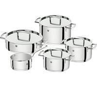 ZWILLING Batería de Cocina de 5 Piezas, 4 Tapas, Apto para Inducción, Acero Inoxidable, Passion, Color Gris Brillante, Ø 16cm, Ø 20 cm, Ø 24 cm, Ø 28 cm