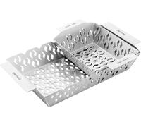 ZWILLING BBQ+ - Juego de 2 cestas para barbacoa, acero inoxidable, para verduras, pescado y carne, apilables, aptas para lavavajillas, color plateado