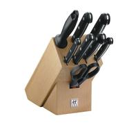 Zwilling Bloque de cuchillos Twin Gourmet, 9 piezas, bloque de madera, tijeras, mango plástico