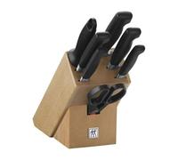 ZWILLING Bloque de cuchillos de 8 piezas, Bloque de madera, Cuchillos y tijeras de acero inoxidable especial/Mango de plástico, Four Star