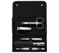 ZWILLING Set de manicura clásico 5 piezas, acero inoxidable, estuche piel auténtica, negro