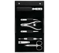 ZWILLING Estuche de manicura clásico 7 piezas – acero inoxidable, cuero auténtico, negro