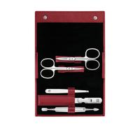 Zwilling Classic Set de manicura de 5 piezas, piel auténtica, rojo Set de manicura 1 piezas