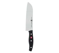 ZWILLING Cuchillo Santoku, Longitud de la hoja: 18 cm, Hoja grande, Mango especial de acero inoxidable/plástico, Twin Pollux