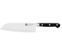 ZWILLING Cuchillo Santoku, Longitud de la hoja: 18 cm, Hoja grande, Mango especial de acero inoxidable/plástico, Profesional S