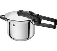 ZWILLING EcoQuick II - Olla a presión (22 cm de diámetro, 6 L, para todo tipo de fuegos, incluida inducción, acero inoxidable 18/10), color plateado